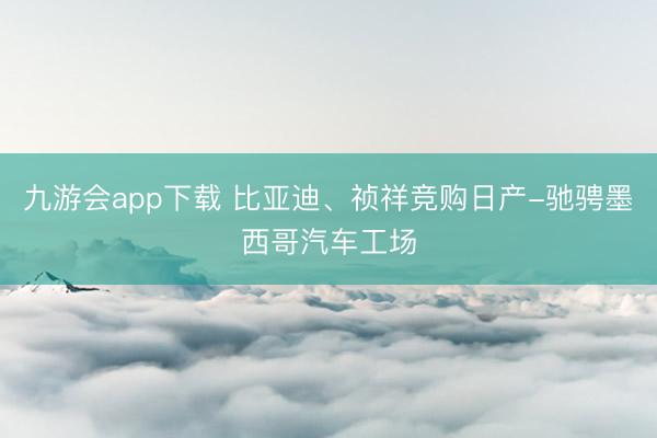 九游会app下载 比亚迪、祯祥竞购日产-驰骋墨西哥汽车工场