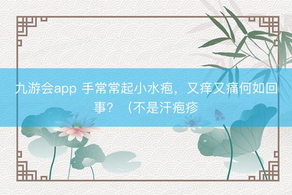 九游会app 手常常起小水疱，又痒又痛何如回事？（不是汗疱疹