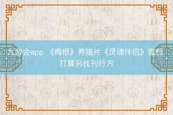 九游会app 《梅根》养殖片《灵魂伴侣》撤档 打算另找刊行方