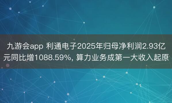 九游会app 利通电子2025年归母净利润2.93亿元同比增1088.59%， 算力业务成第一大收入起原